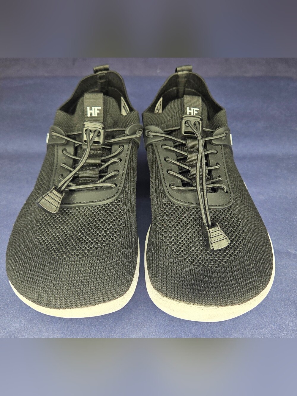 HF Women's Black Knit Athletic Sneakers